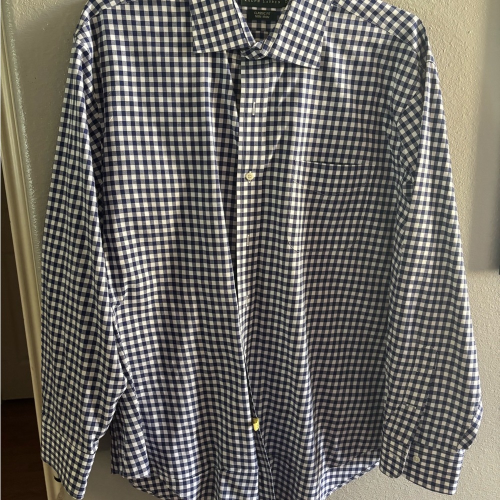 Ralph Lauren Navy and White Checkered Shirt